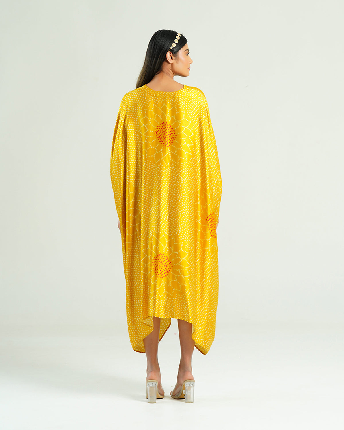 Kaftan Bandhej - Yellow / Gold