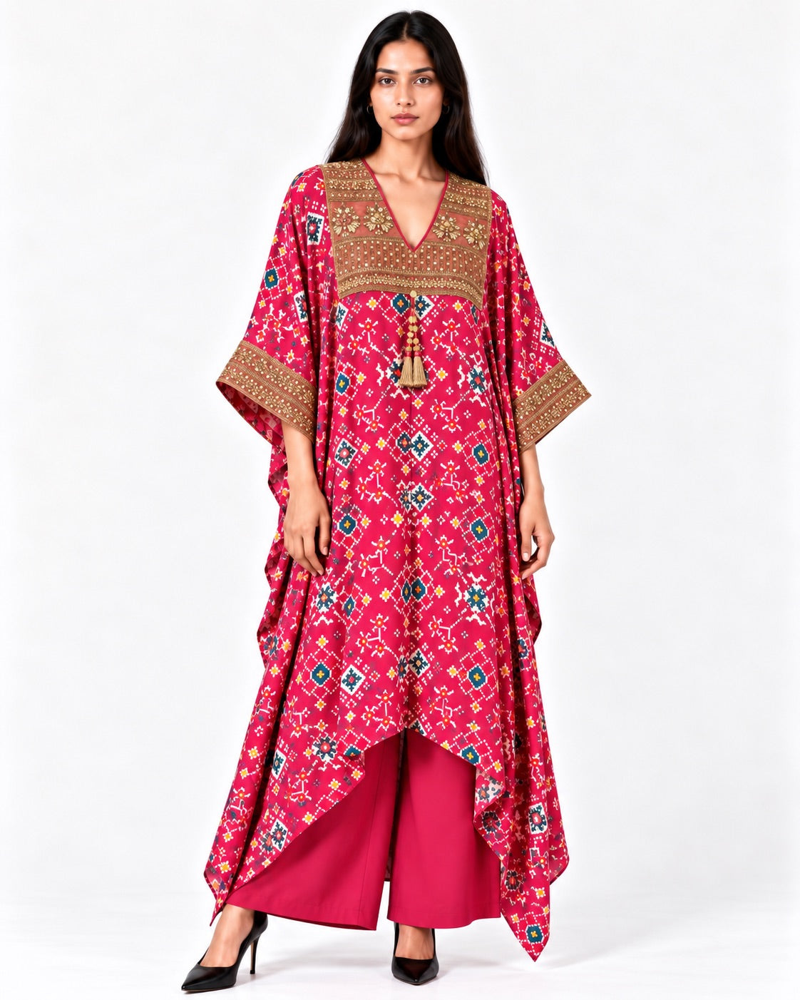 Kurta Set Patola - Fuchsia Rani / Multicolour / Gold