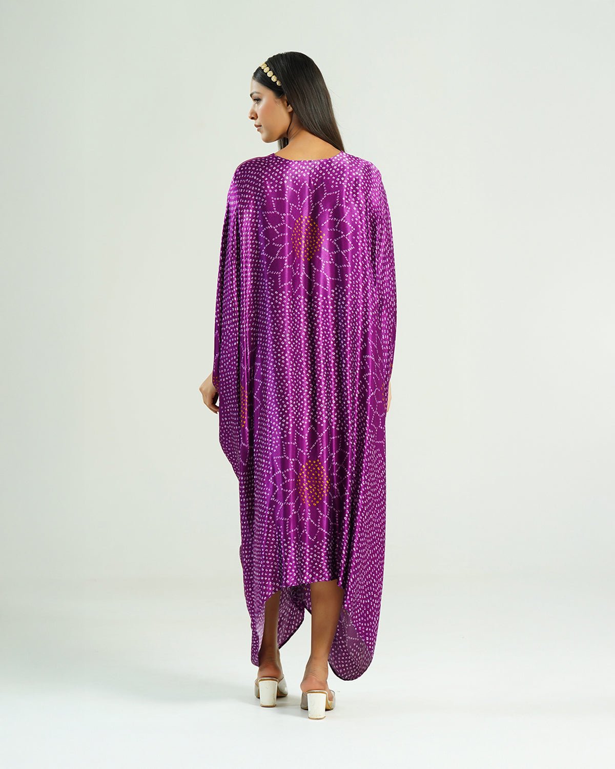 Kaftan Bandhej - Purple / Gold - Mayura Kumar