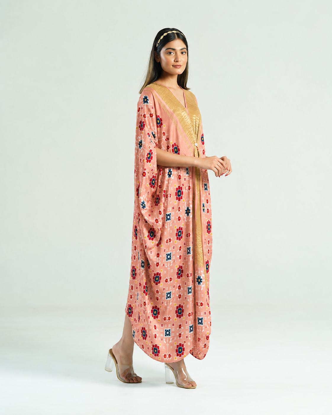 Kaftan Patola - Blush Pink/Gold - Mayura Kumar