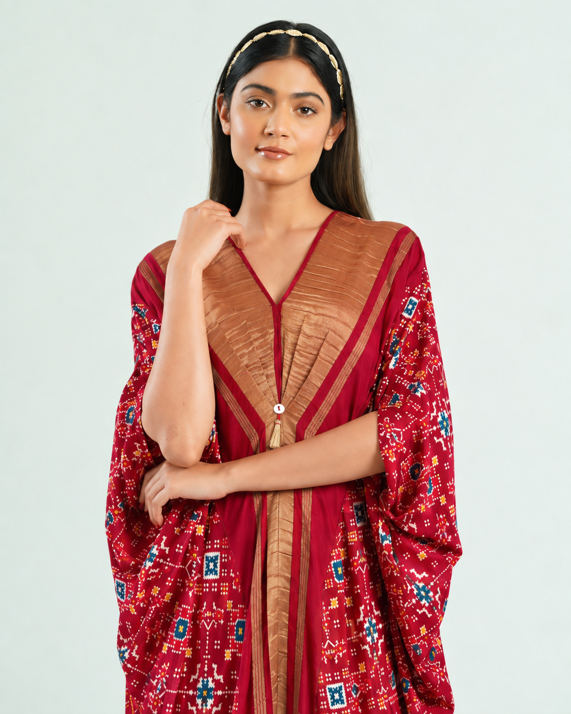 Kaftan Patola - Burgundy / Gold