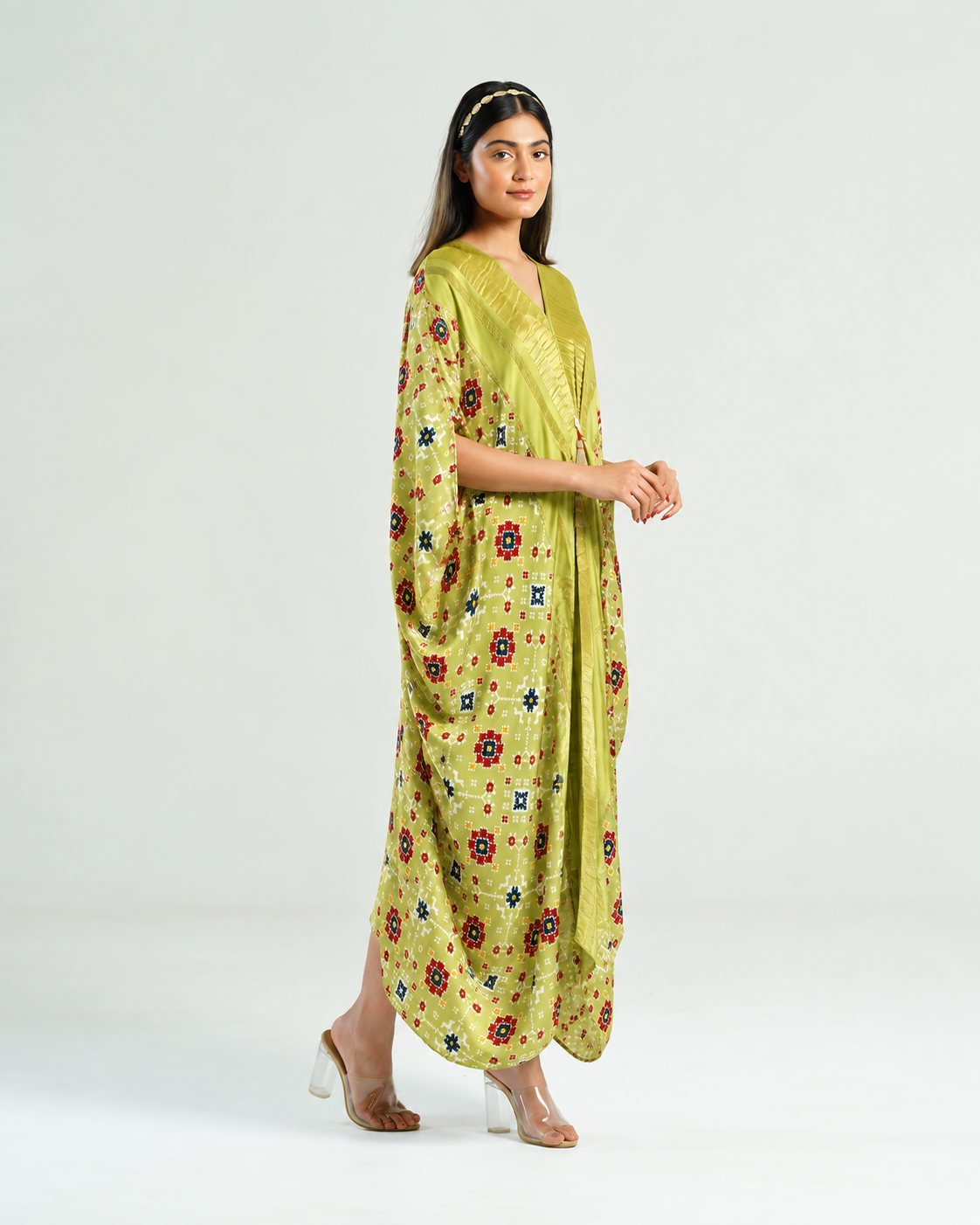 Kaftan Patola - Fresh Green/Gold - Mayura Kumar