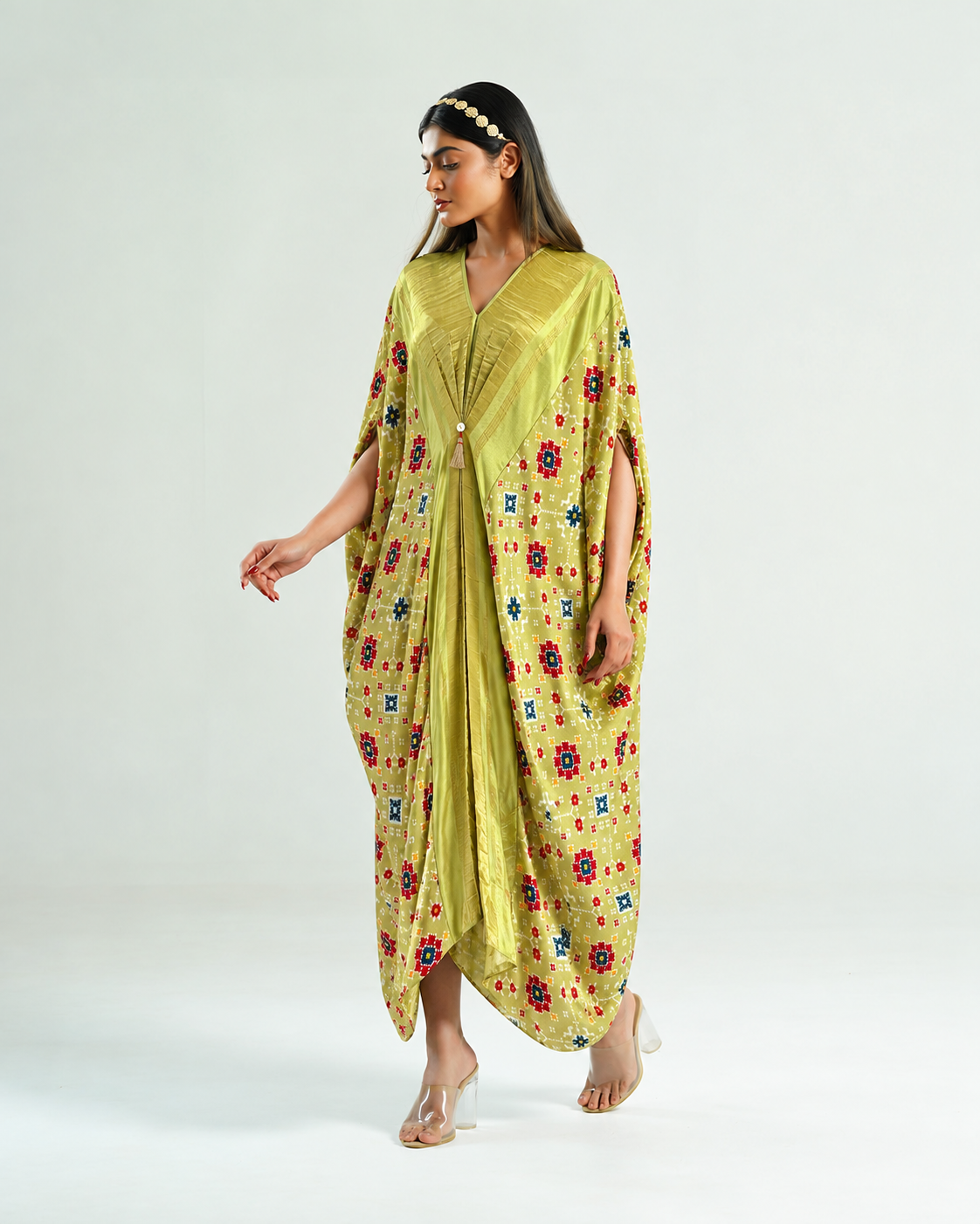 Kaftan Patola - Fresh Green/Gold - Mayura Kumar