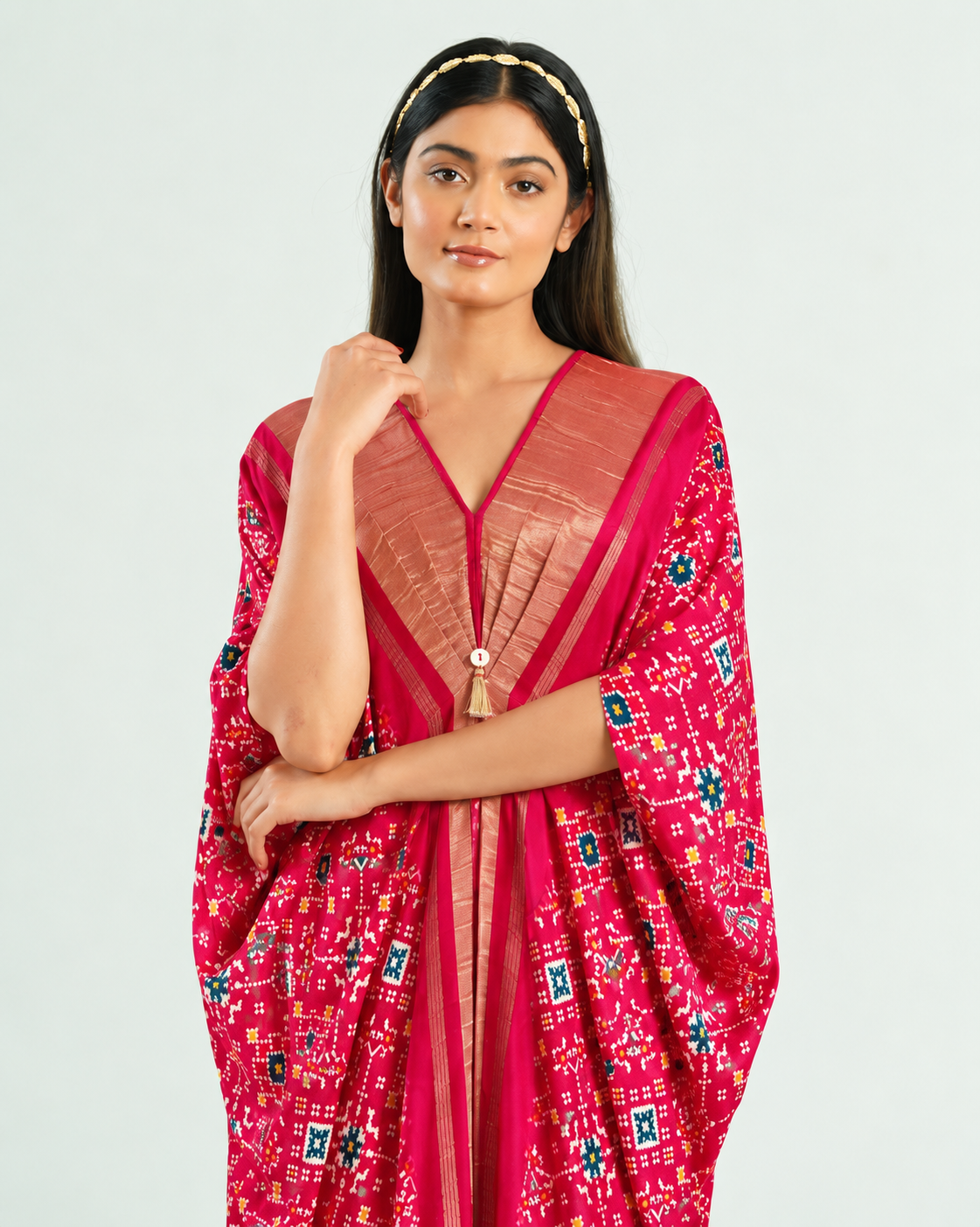 Kaftan Patola - Fuchsia Rani / Gold