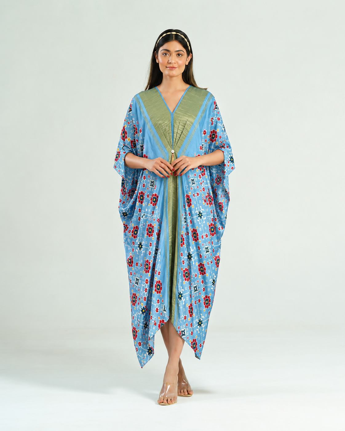 Kaftan Patola - Sky Blue / Gold