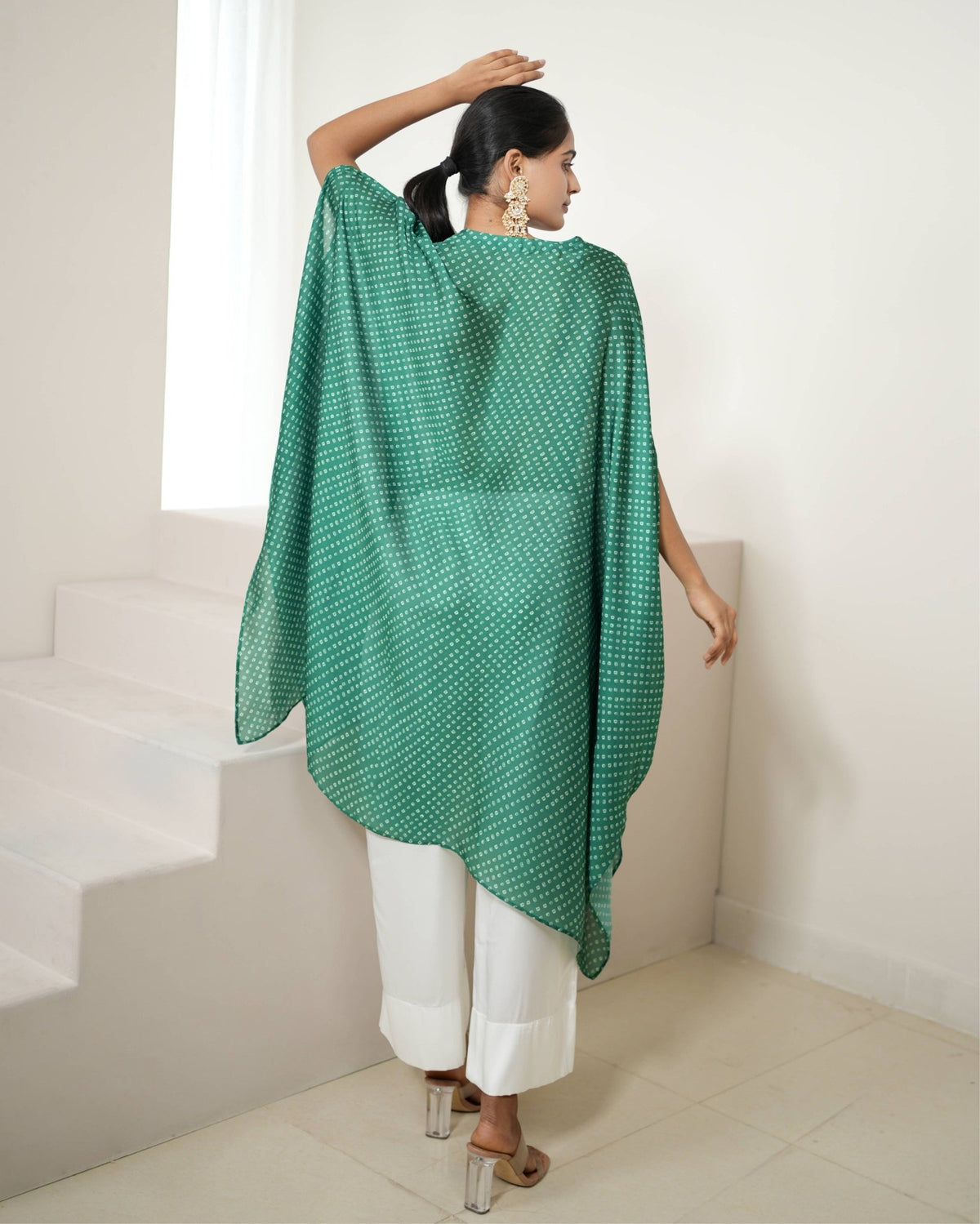 Kurta Set Bandhej - Green / Ivory / Gold - Mayura Kumar