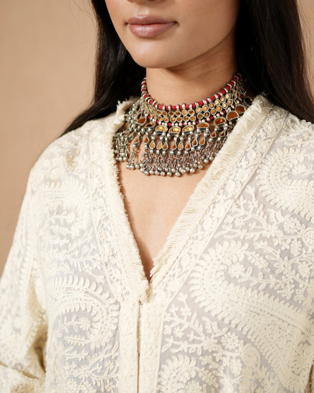 Kurta Set Kashmiri - Ivory - Mayura Kumar