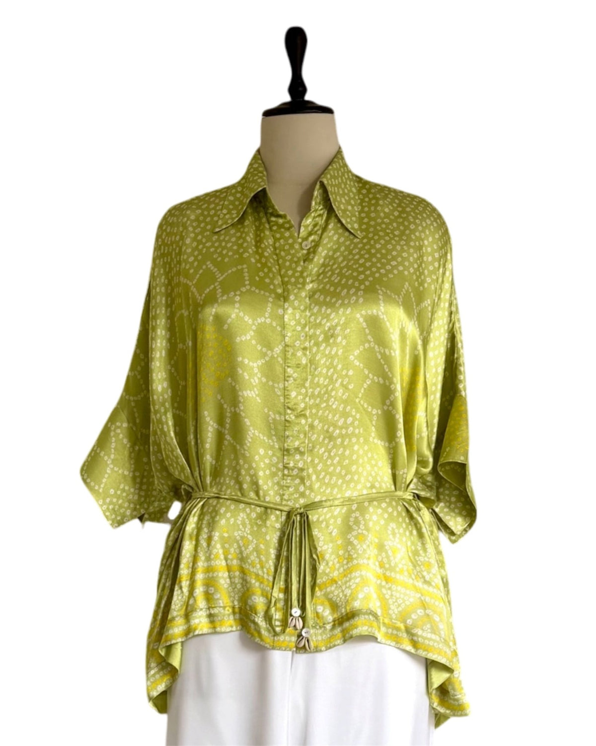 Shirt Kimono Bandhej - Fresh Green - Mayura Kumar