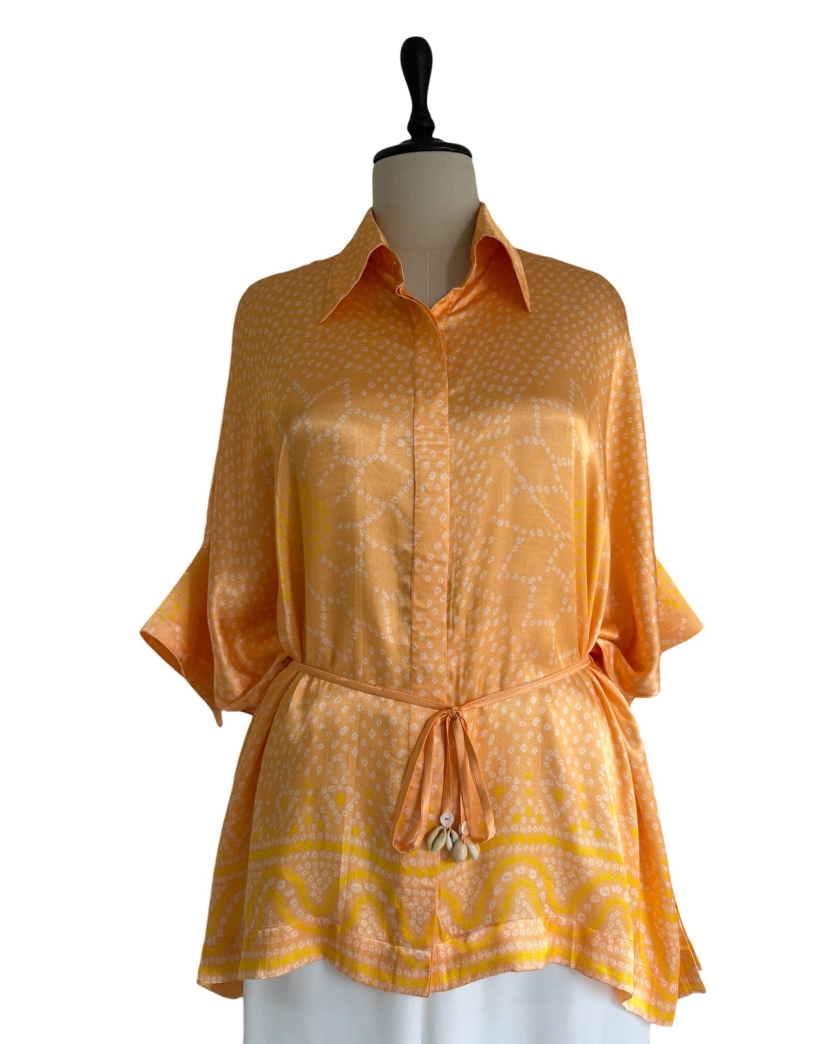 Shirt Kimono Bandhej - Peach - Mayura Kumar