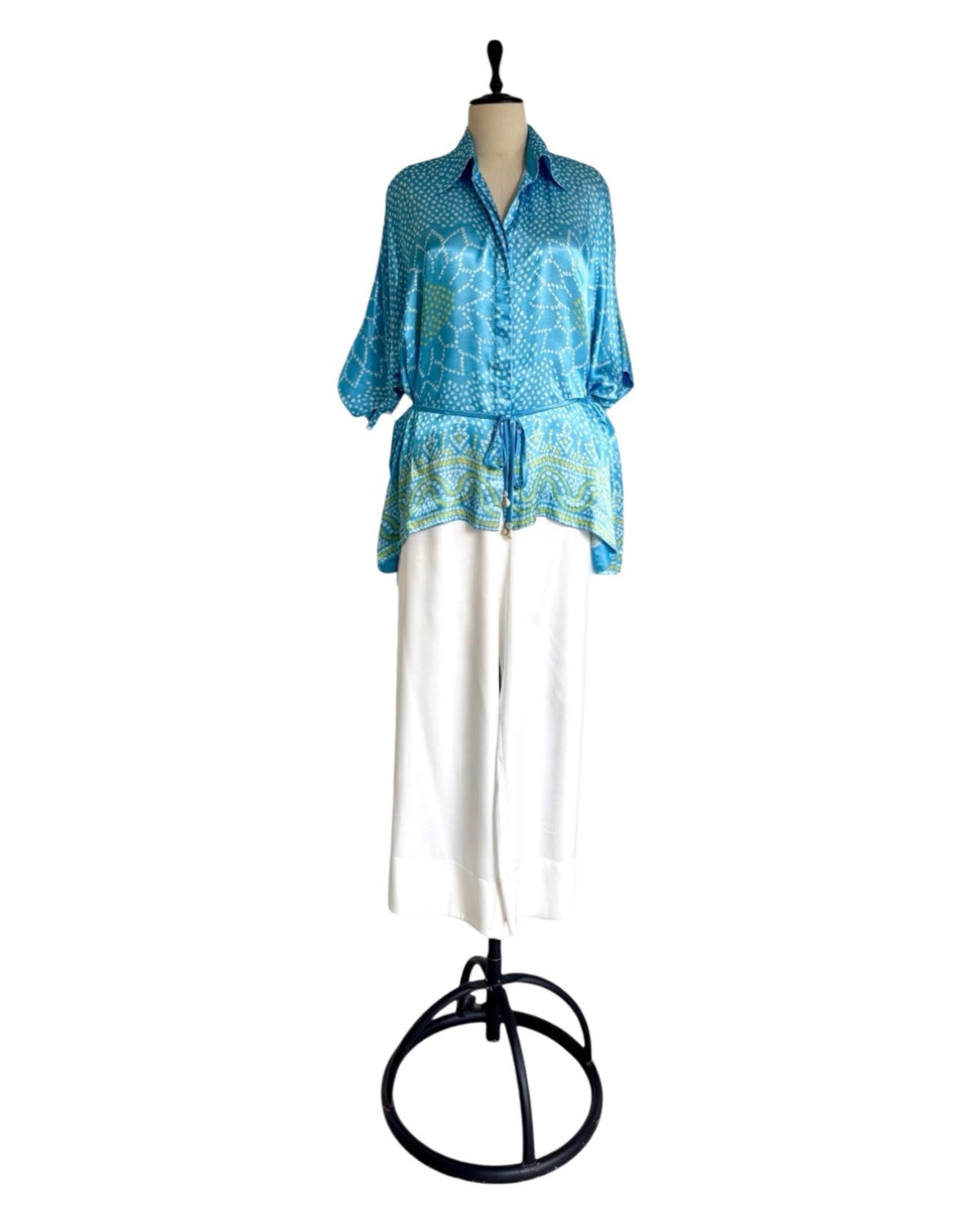 Shirt Kimono Bandhej - Sky Blue - Mayura Kumar