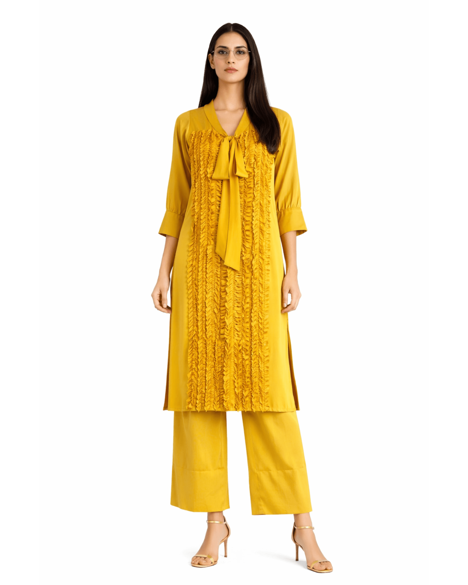 Dress Tunic Pant Set Origami - Yellow - Mayura Kumar