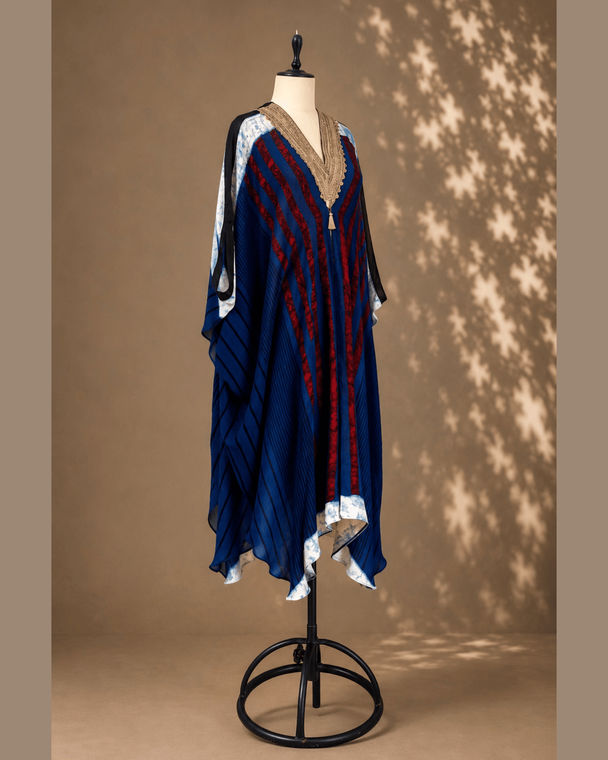Kaftan Ajrakh - Indigo / Red/Black/White - Mayura Kumar