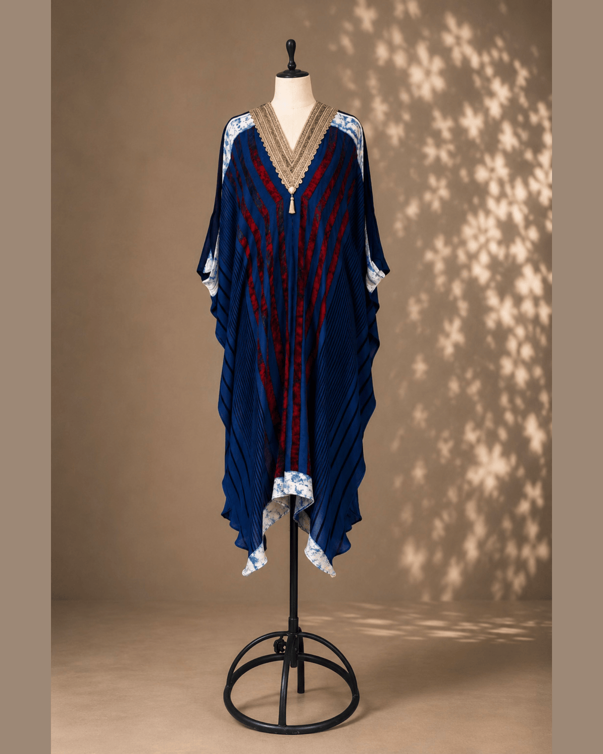 Kaftan Ajrakh - Indigo / Red/Black/White - Mayura Kumar