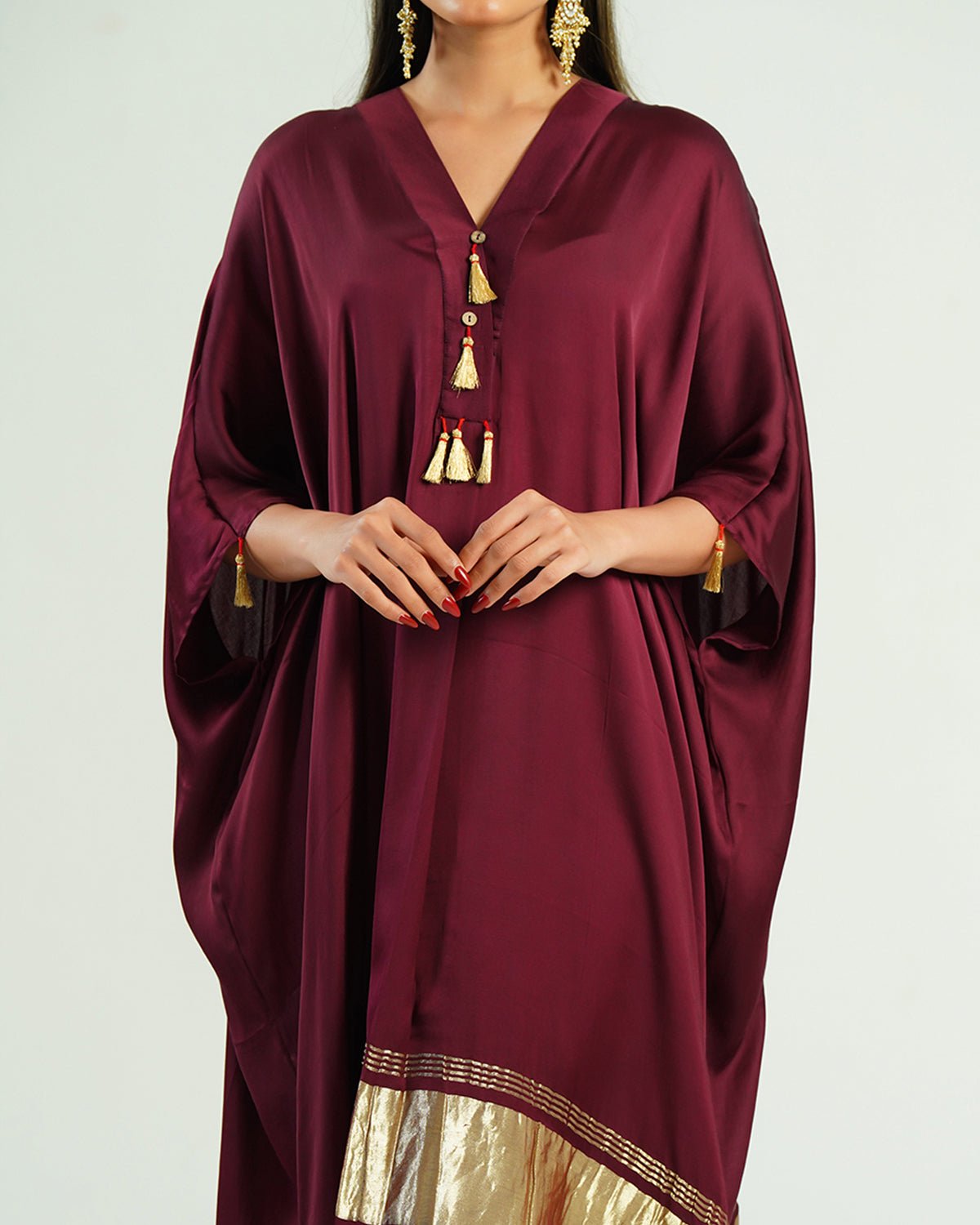 Kaftan Kutch - Wine Red / Gold - Mayura Kumar
