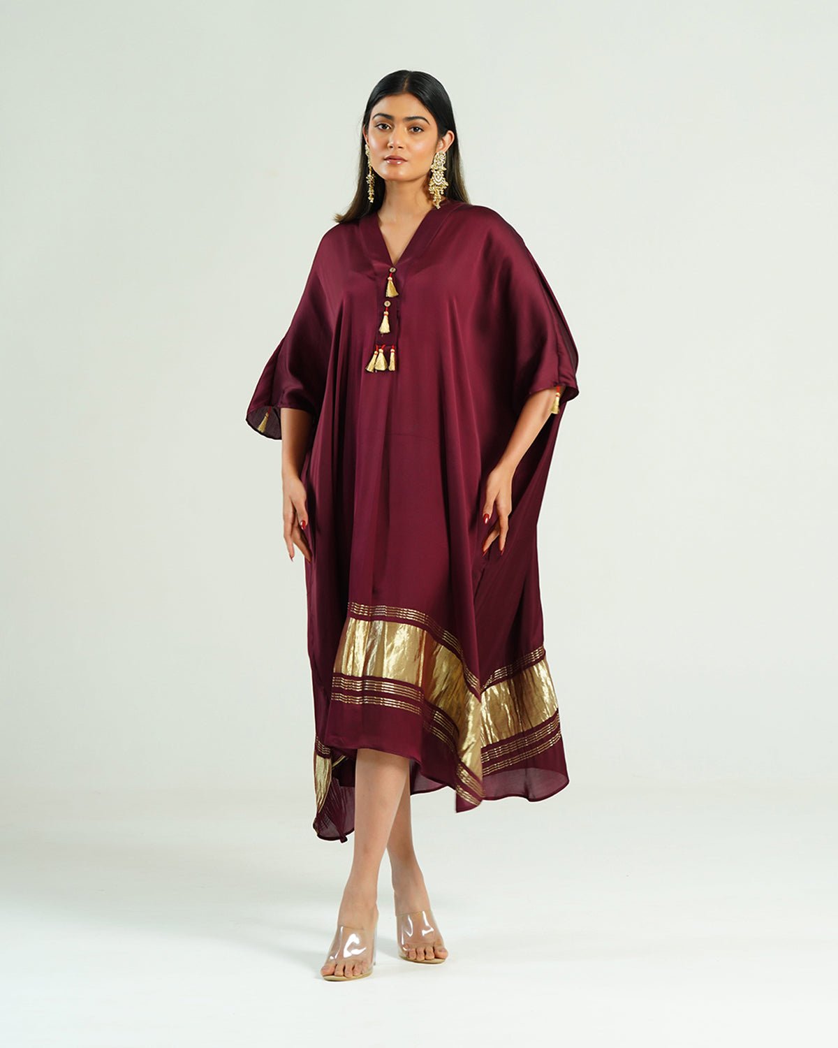 Kaftan Kutch - Wine Red / Gold - Mayura Kumar