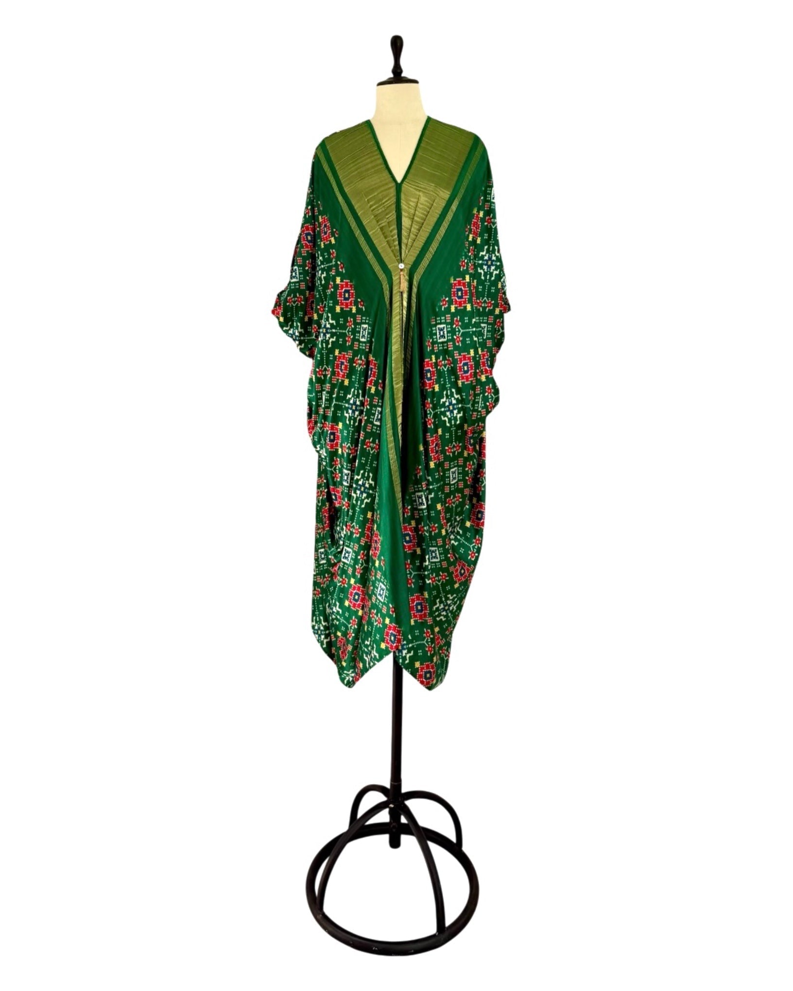 Kaftan Patola - Dark Green /Gold - Mayura Kumar