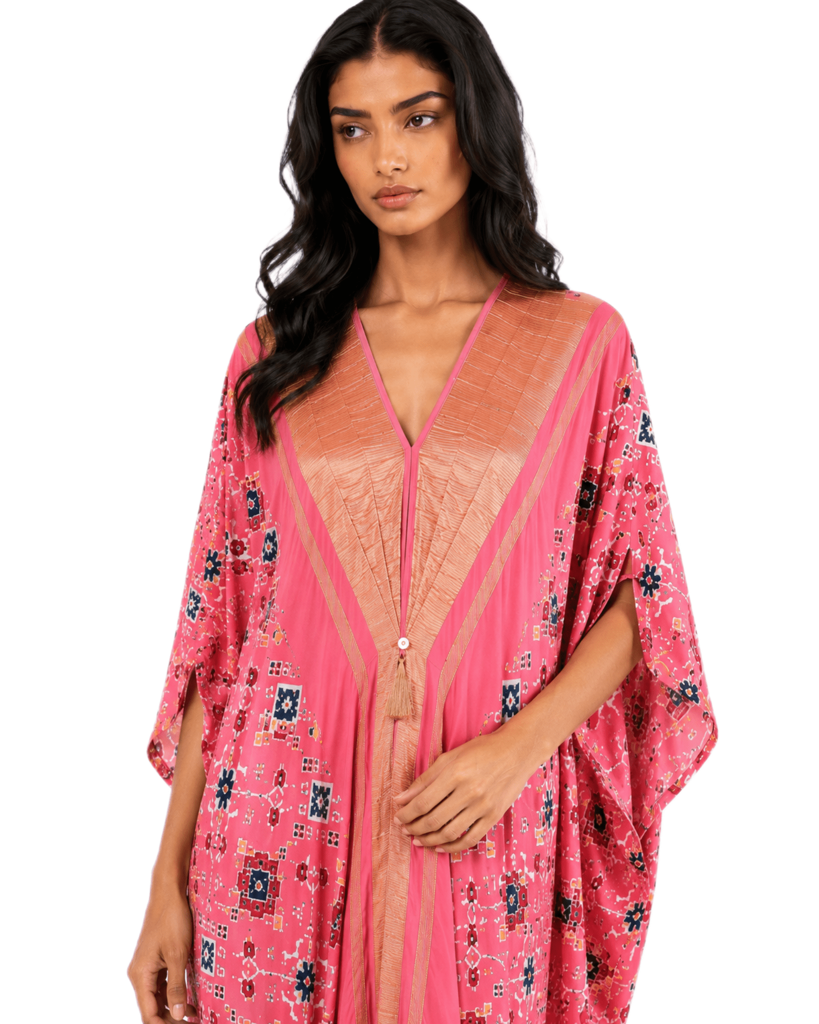 Kaftan Patola - Pink /Gold - Mayura Kumar