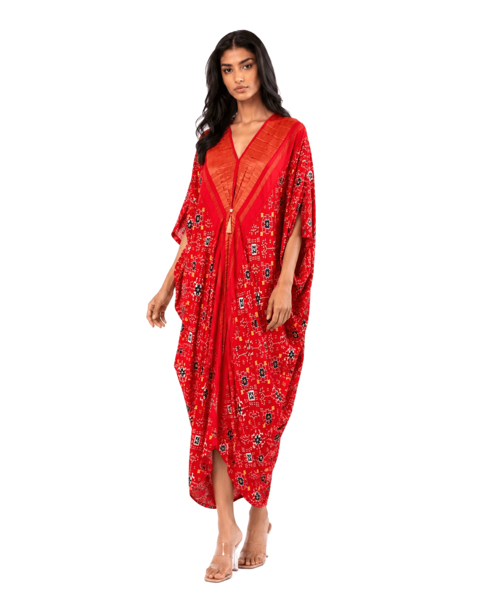 Kaftan Patola - Red/Gold - Mayura Kumar