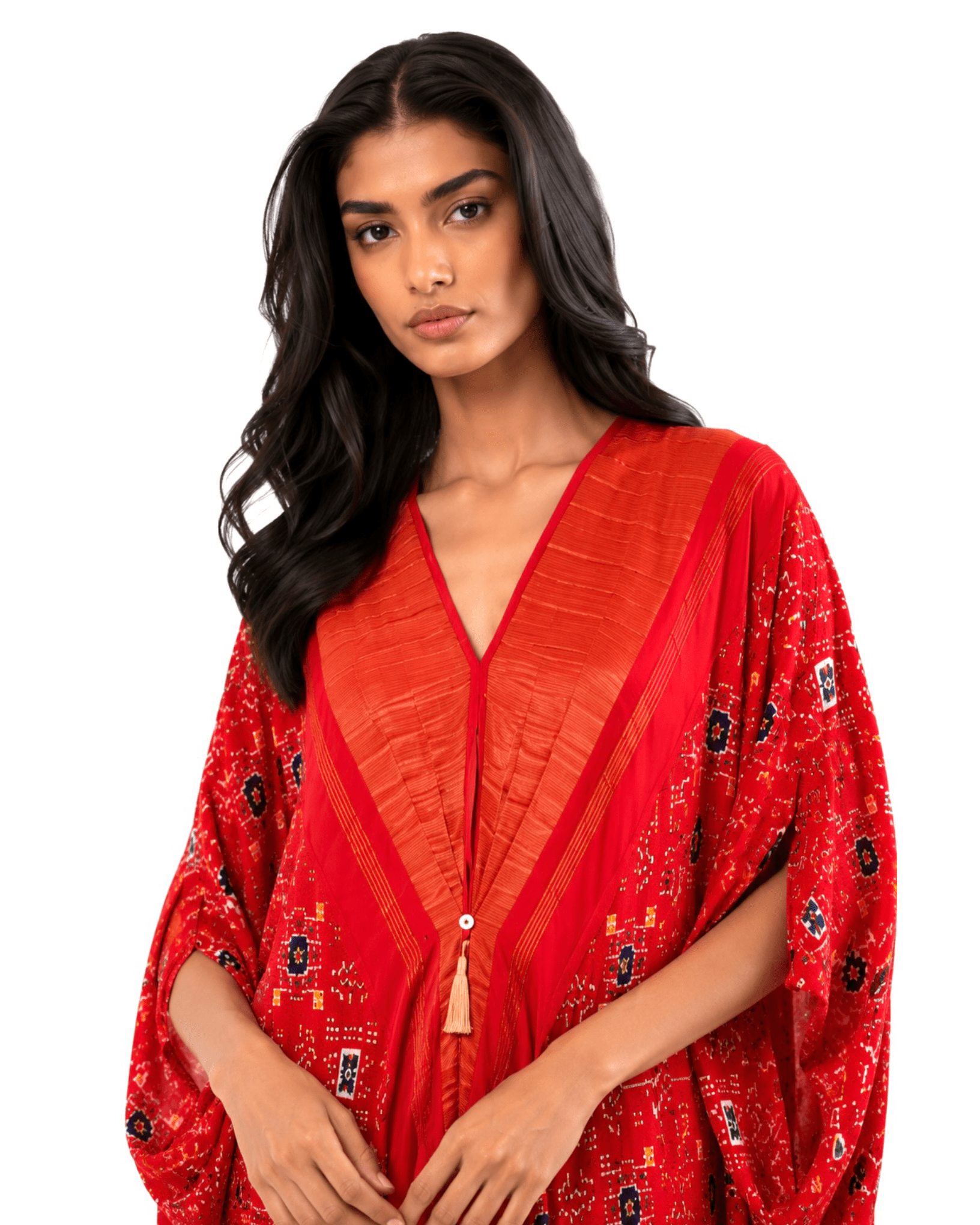 Kaftan Patola - Red/Gold - Mayura Kumar