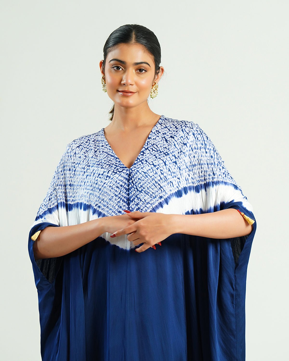 Kaftan Shibori - Blue Indigo /Ivory - Mayura Kumar