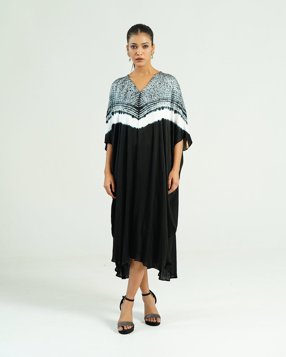 Kaftan Shibori - Onyx Black /Ivory - Mayura Kumar