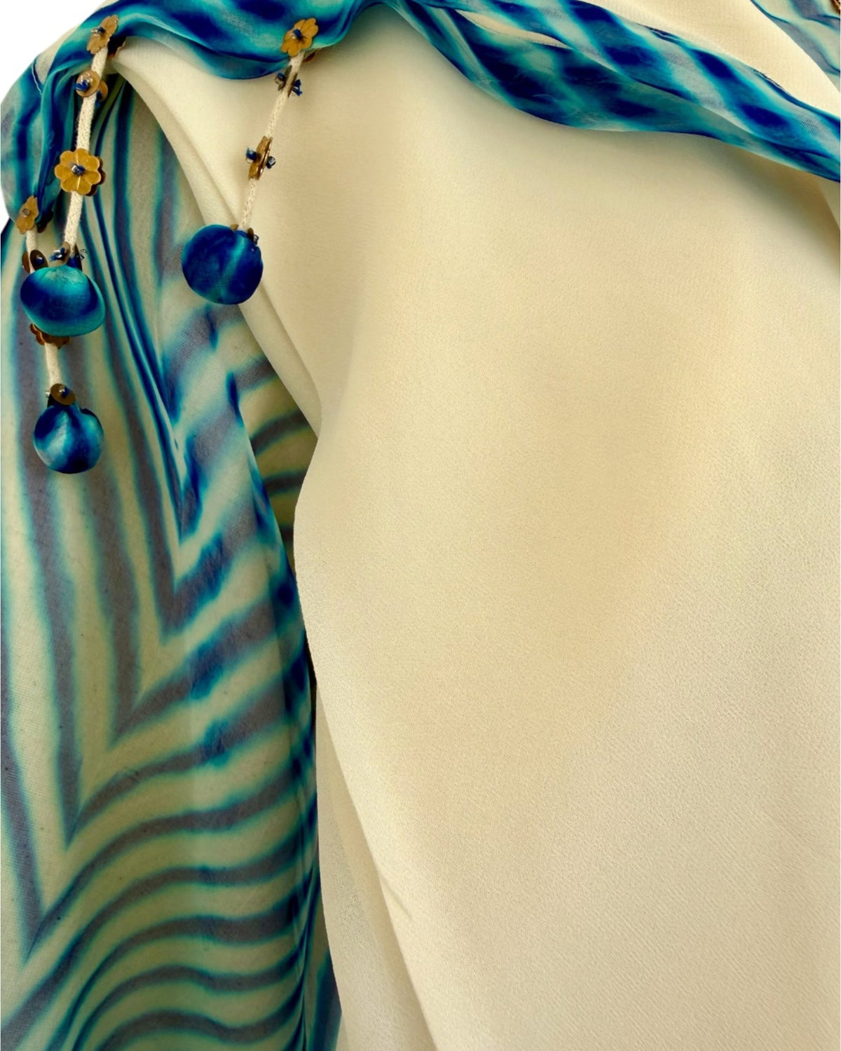 Kurta Set Arashi Shibori - Ivory/ Blue - Mayura Kumar