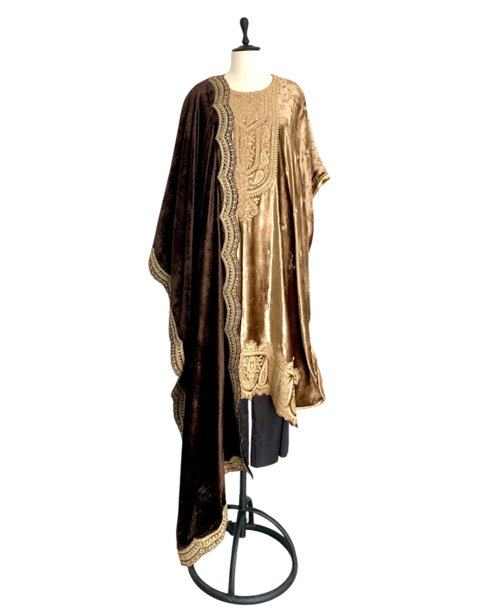 Kurta Set - Brown / Black / Gold - Mayura Kumar