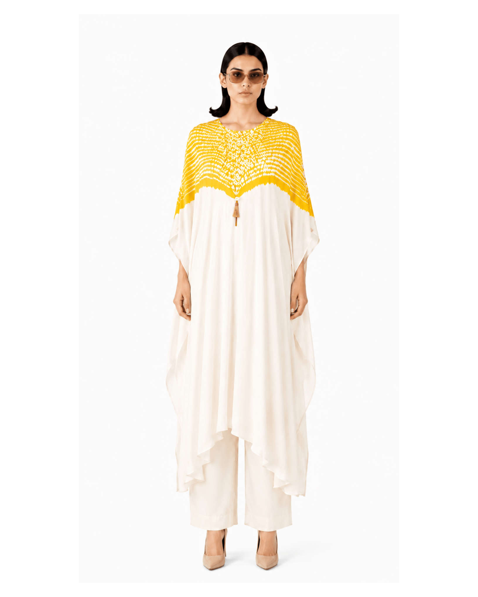 Kurta Set Shibori - Ivory/ Yellow - Mayura Kumar