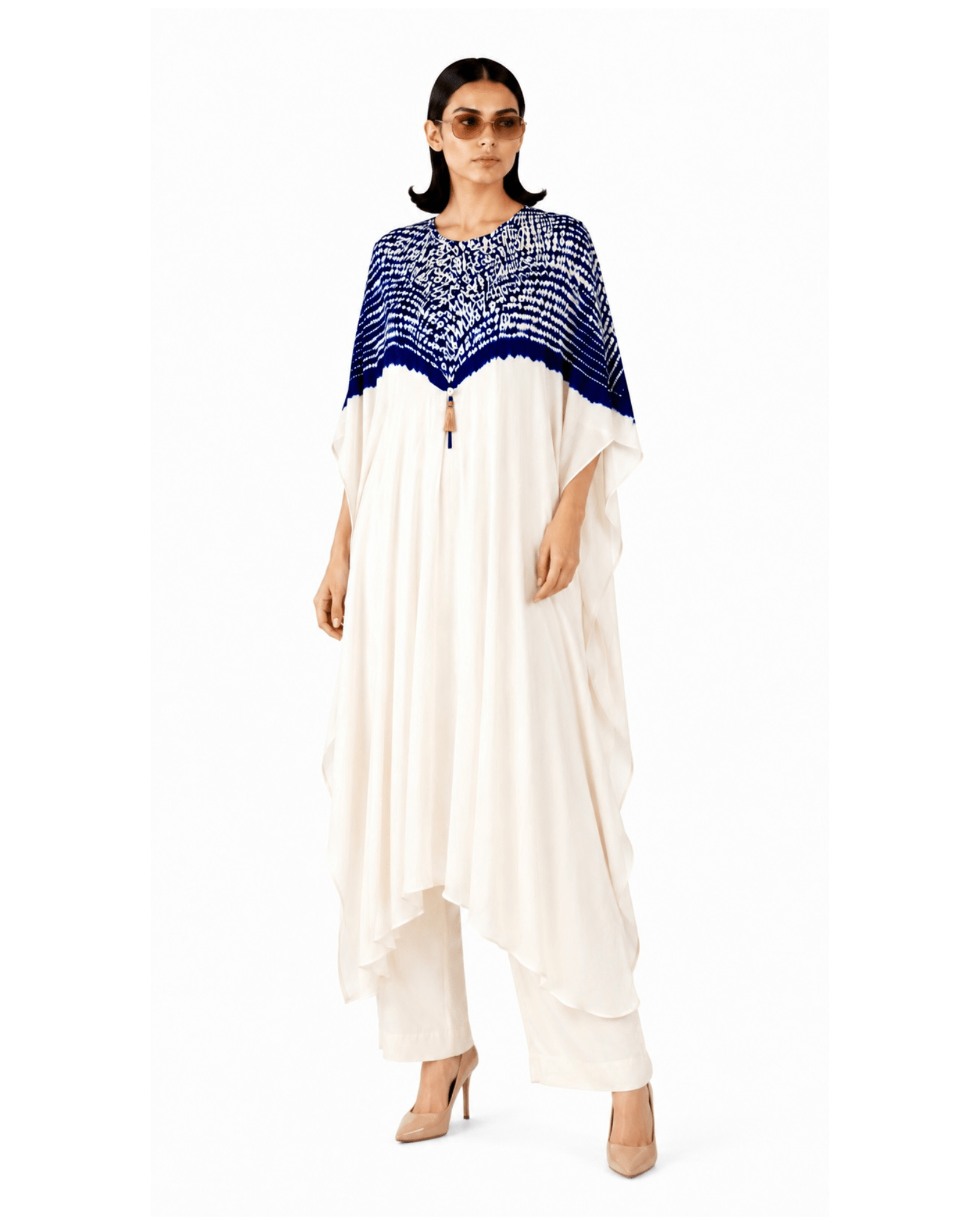Kurta Set Shibori - Ivory/Indigo - Mayura Kumar