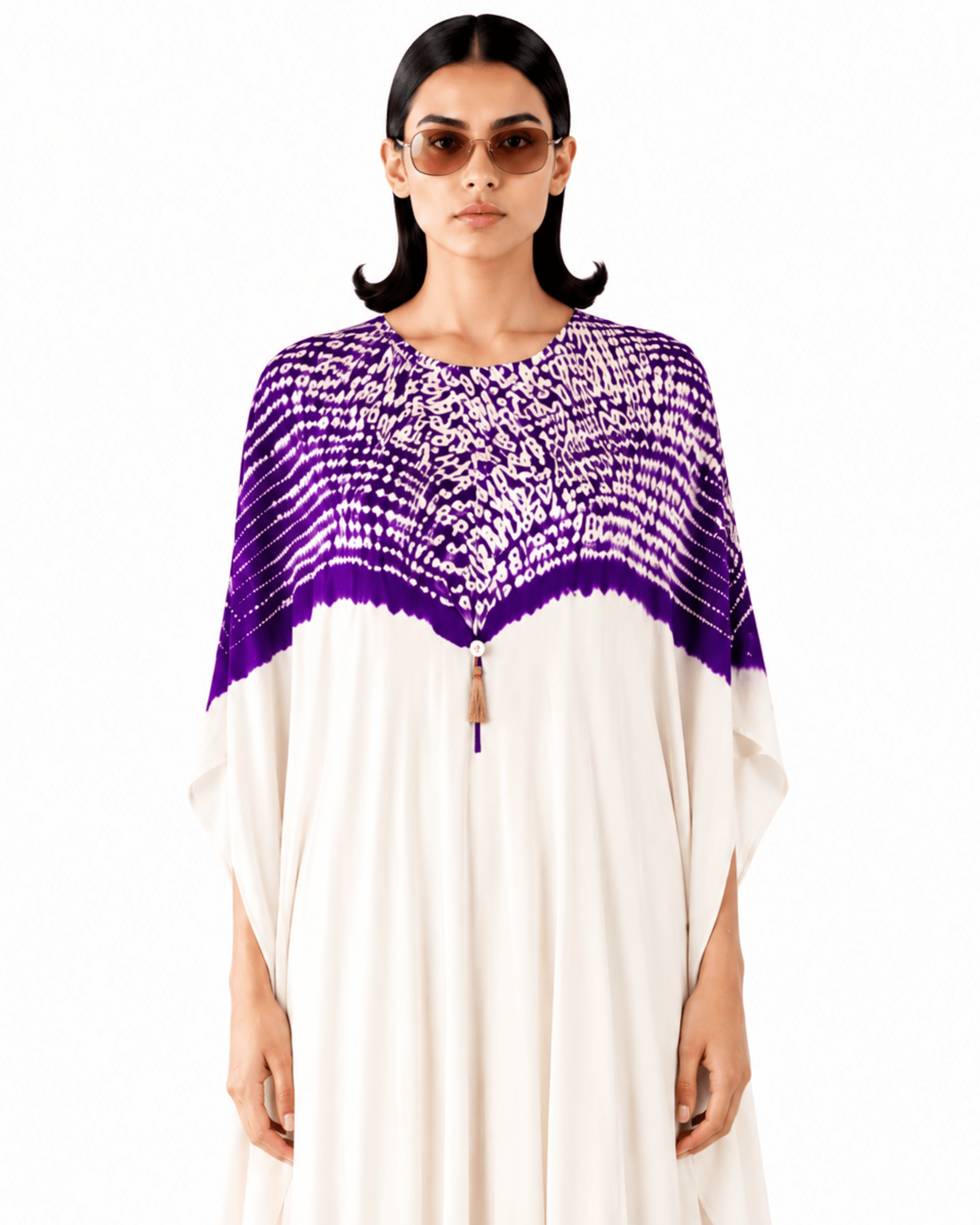 Kurta Set Shibori - Ivory/Purple - Mayura Kumar