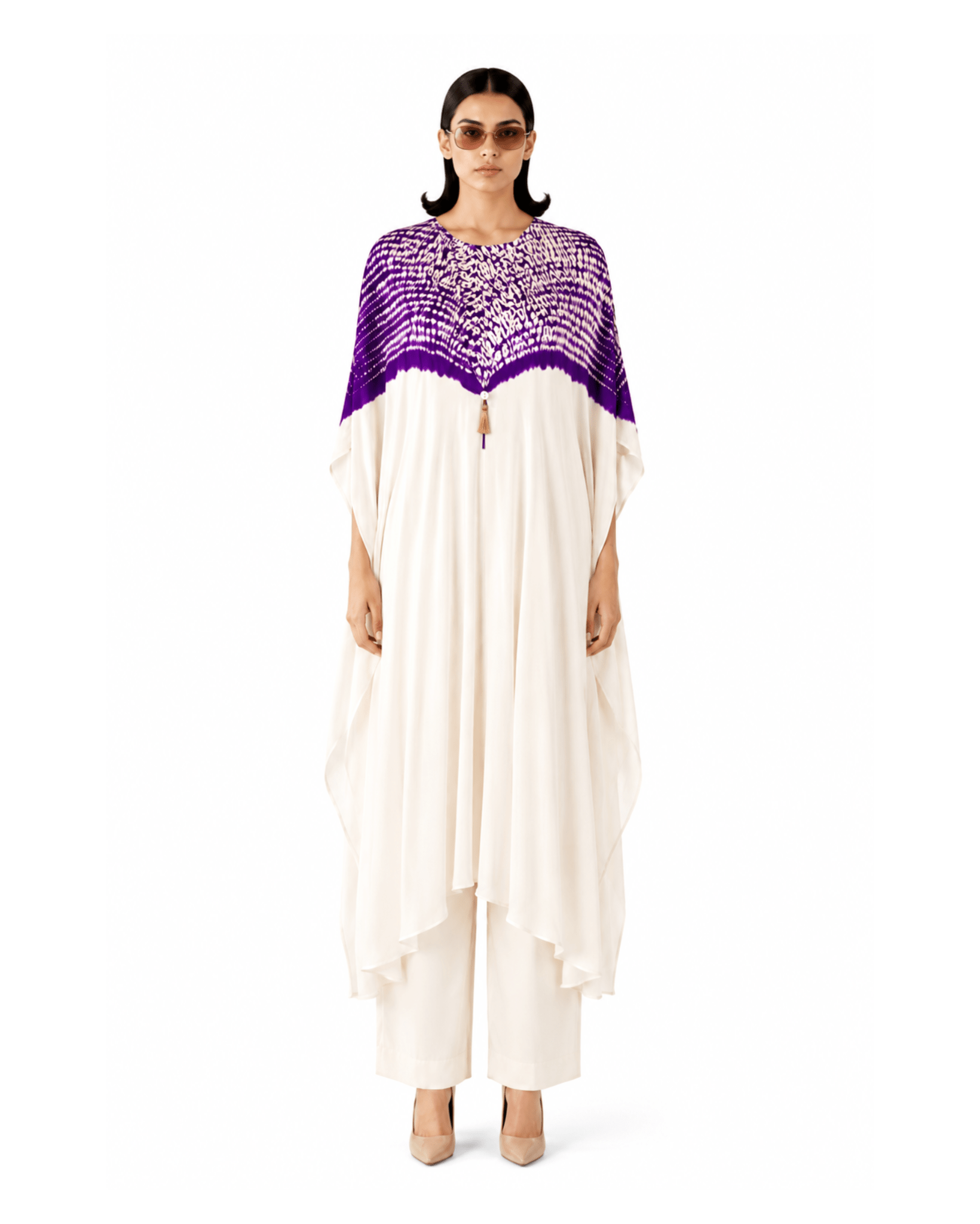 Kurta Set Shibori - Ivory/Purple - Mayura Kumar