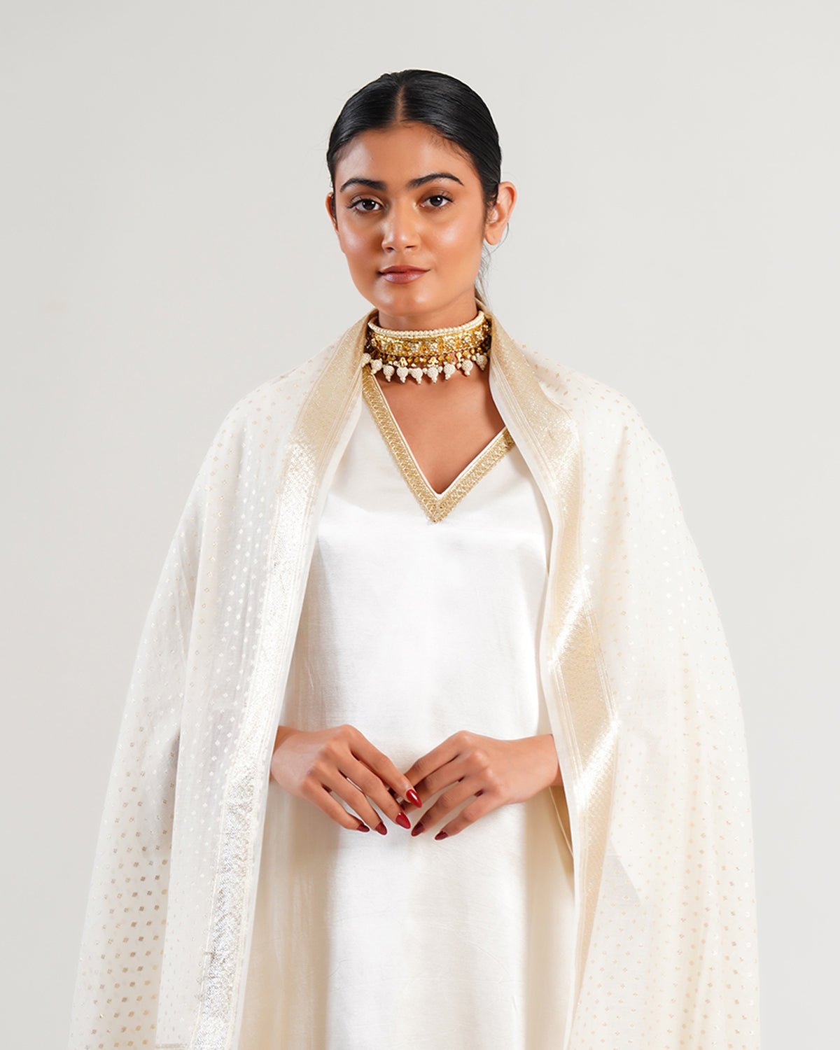 Kurta Set - White / Ivory / Silver / Gold - Mayura Kumar