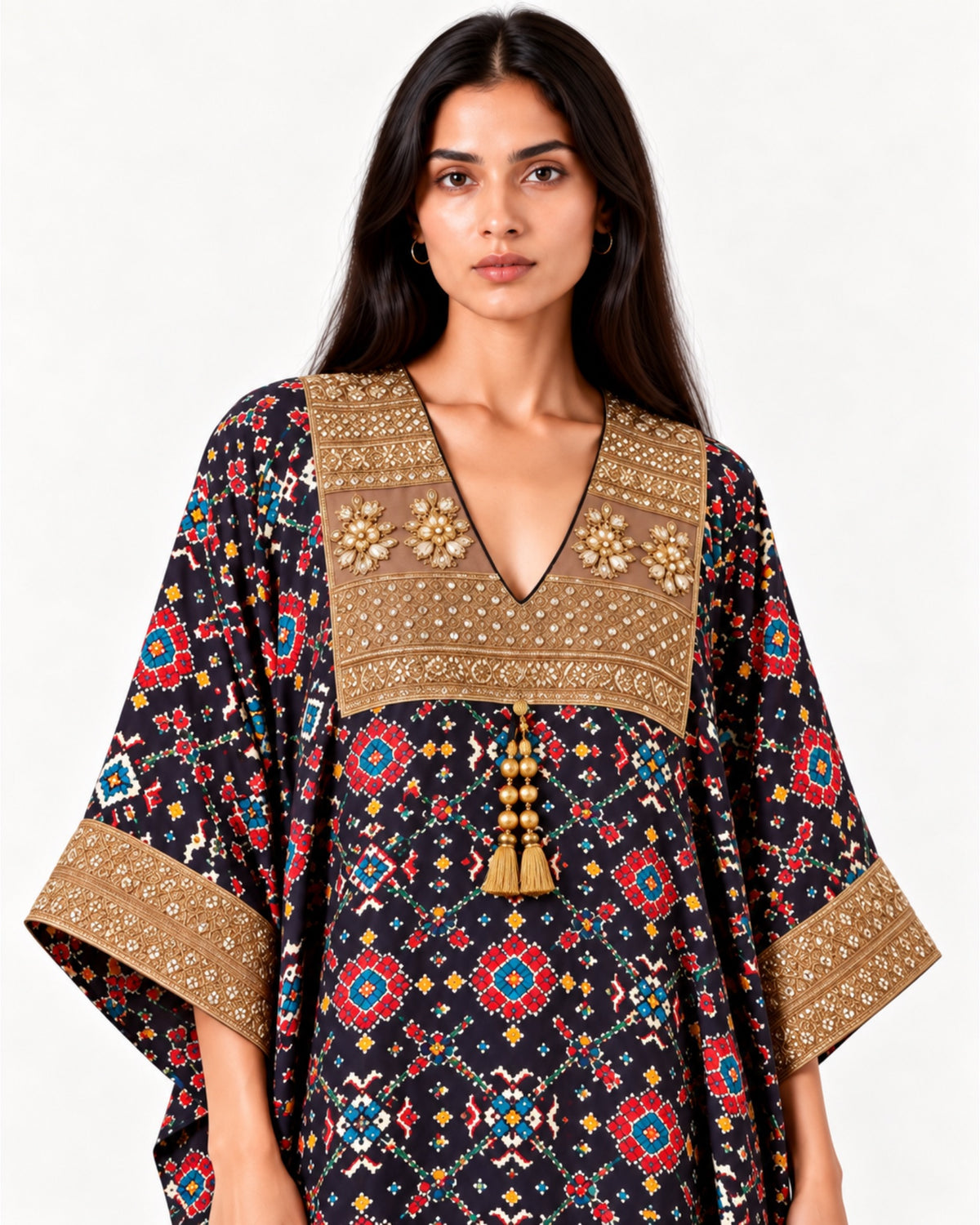 Kurta Set Patola - Black / Multicolour / Gold