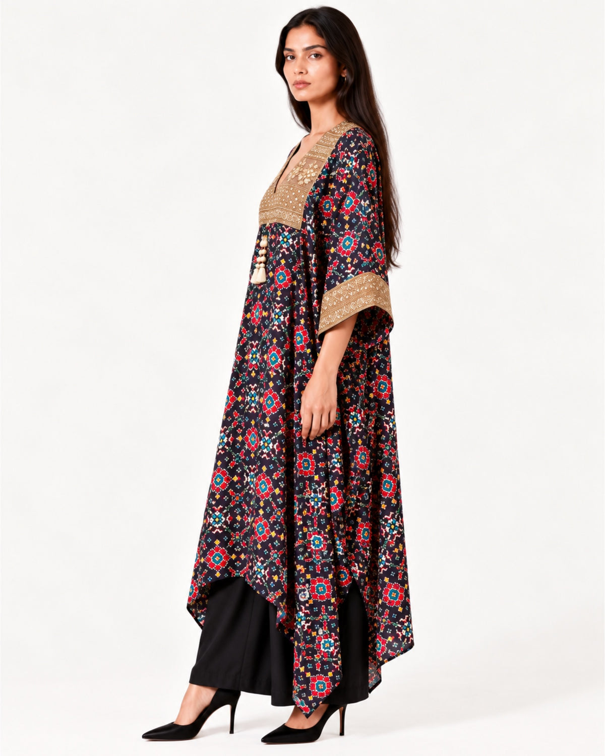 Kurta Set Patola - Black / Multicolour / Gold