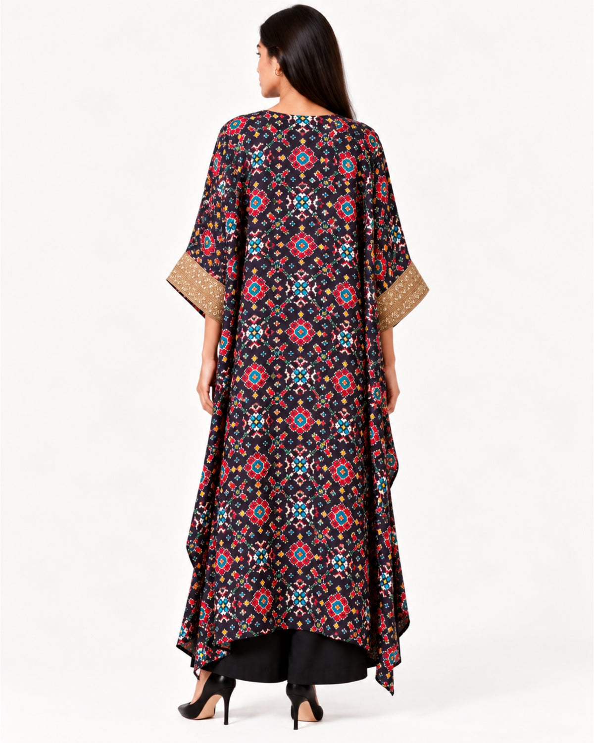 Kurta Set Patola - Black / Multicolour / Gold