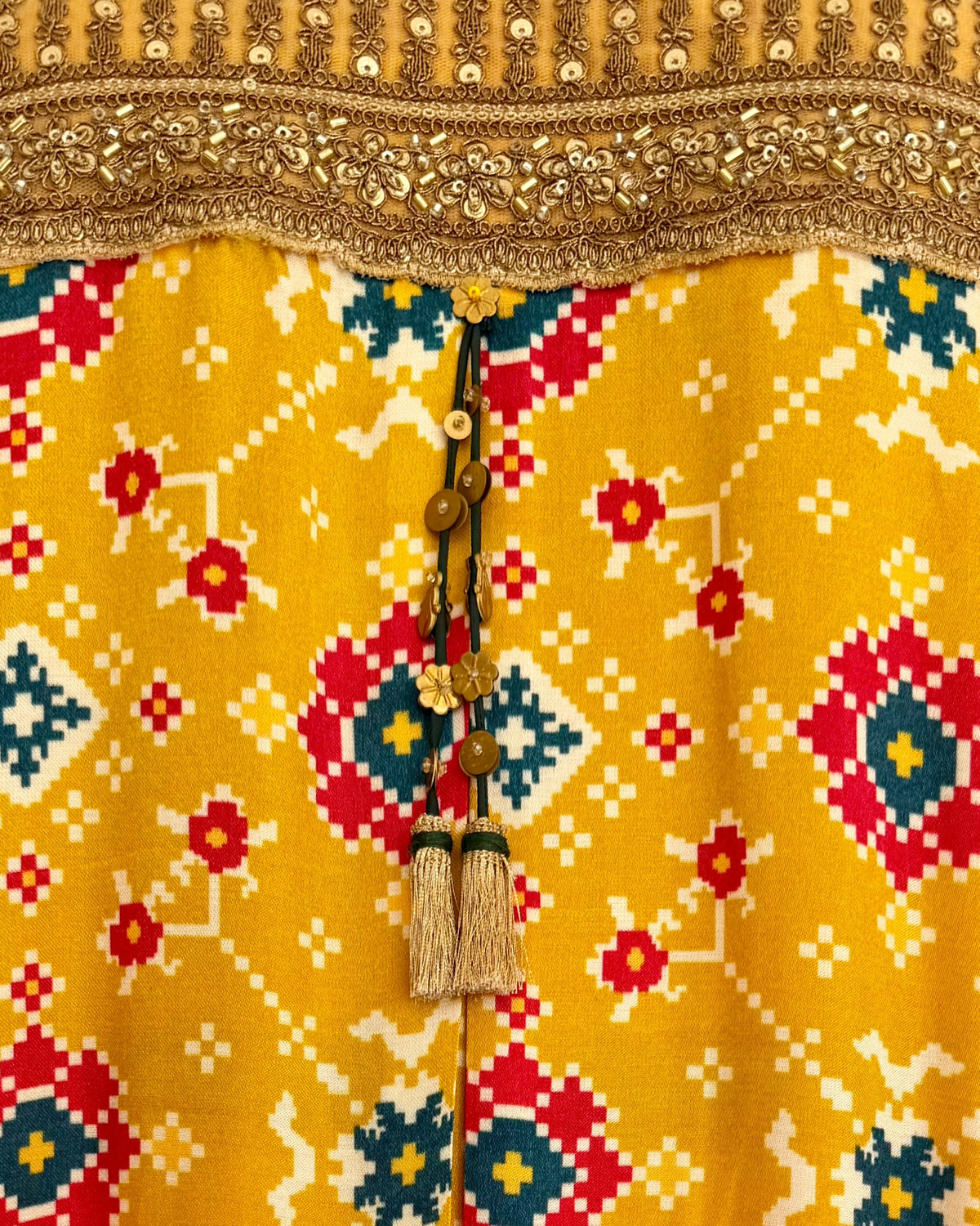 Kurta Set Patola - Yellow / Multicolour / Gold