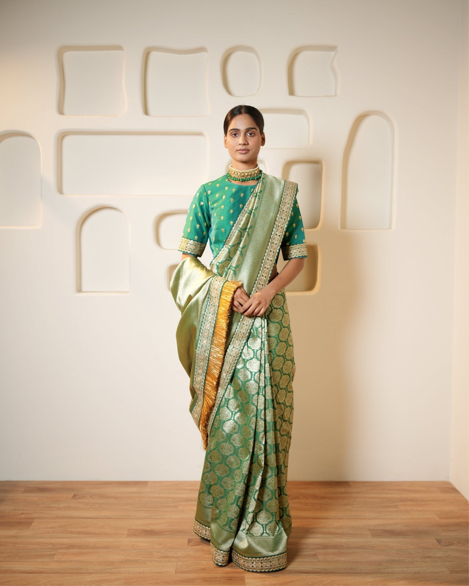 Saree Banarasi - Green / Gold - Mayura Kumar
