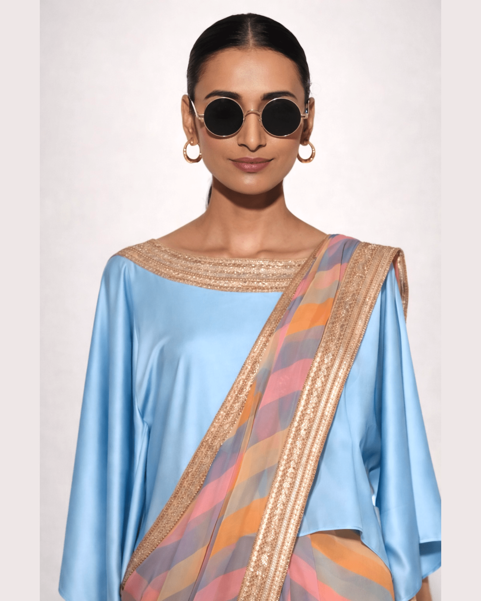 Saree Leheriya - Pink / Blue / Multi Pastels - Mayura Kumar