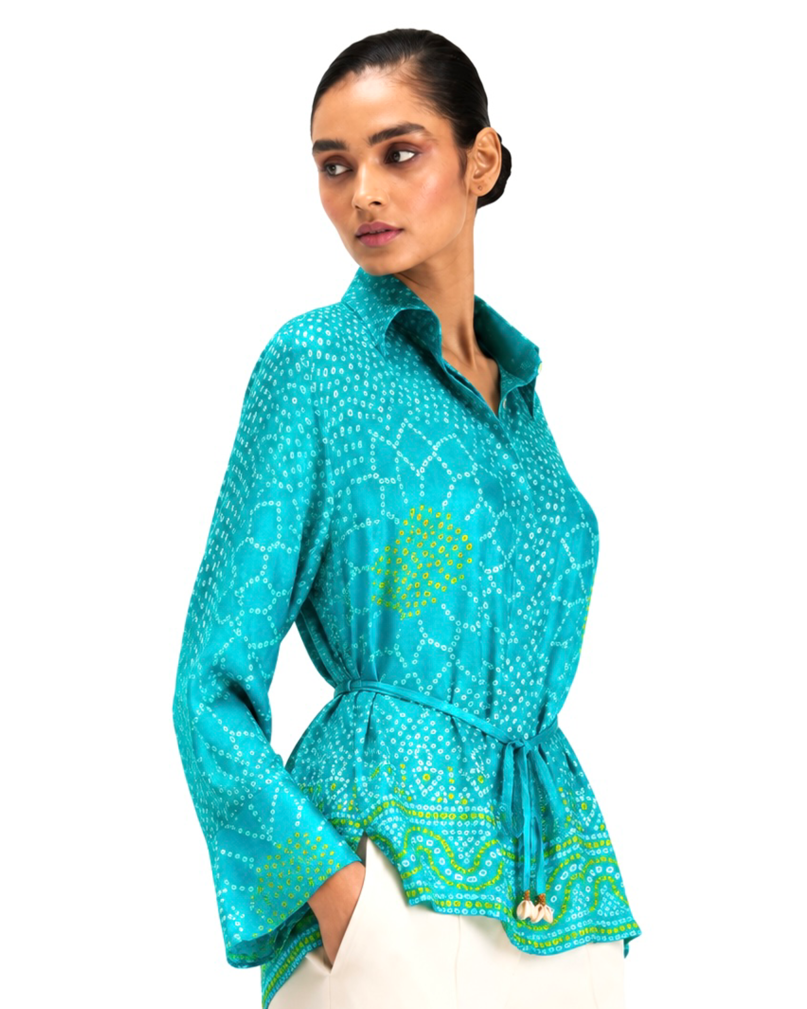 Shirt Bandhej - Aquamaine - Mayura Kumar
