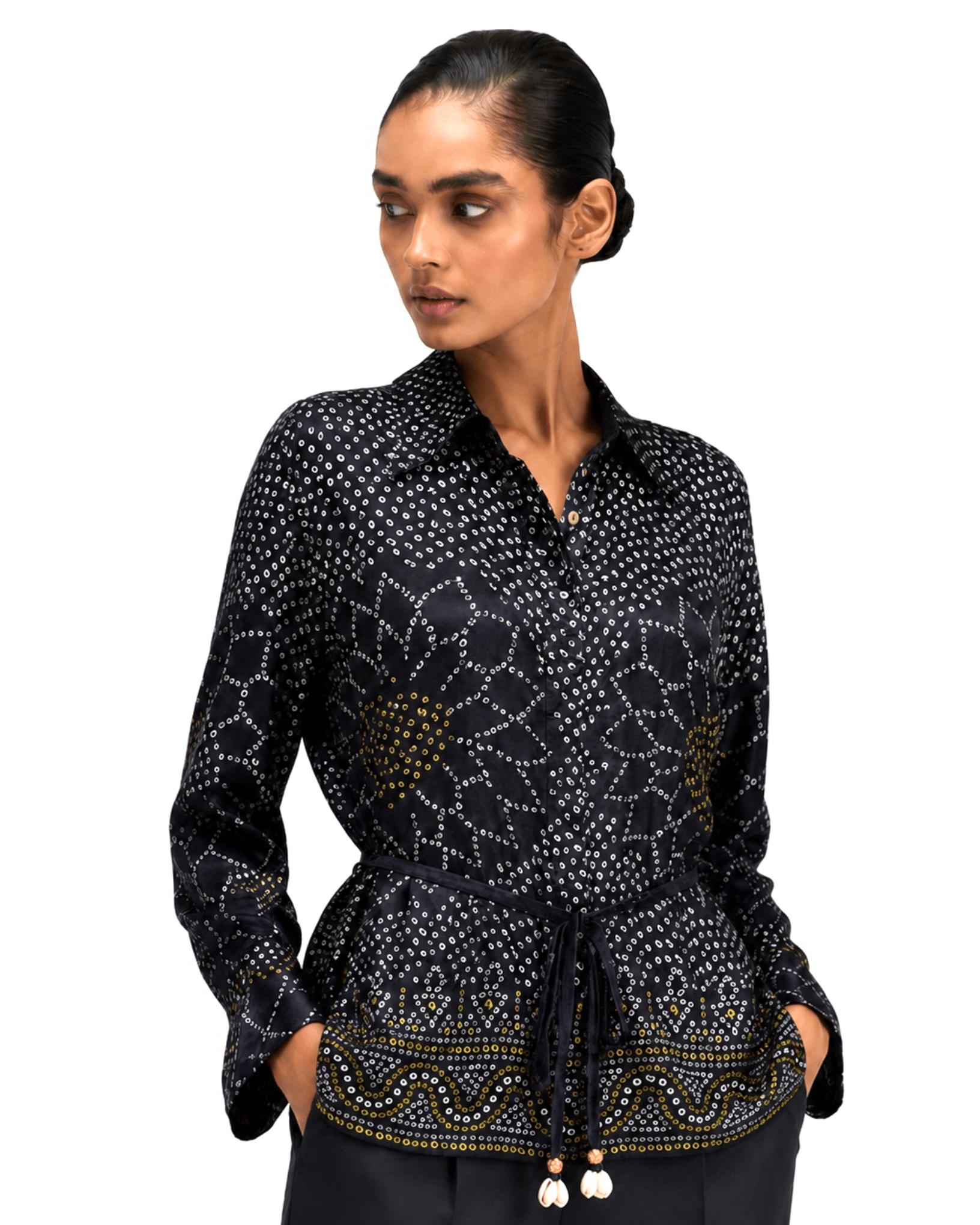 Shirt Bandhej - Black - Mayura Kumar