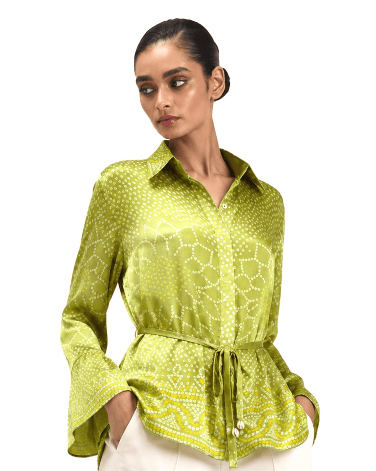 Shirt Bandhej - Fresh Green - Mayura Kumar