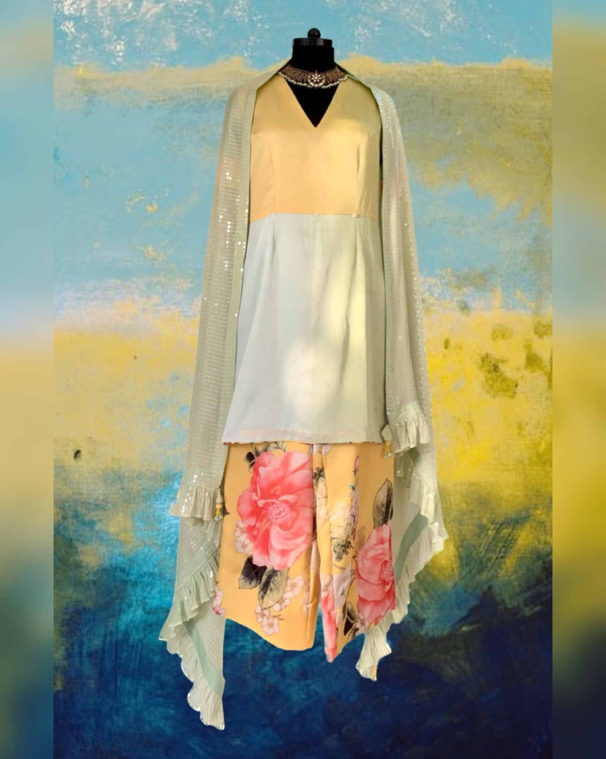 Kurta Set - Green/Lemon - Mayura Kumar