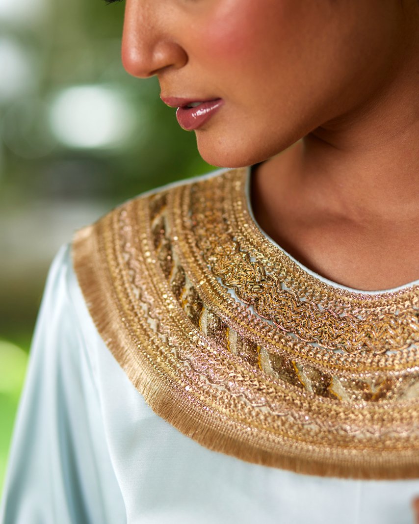 Kurta Set - Powder Blue/Gold - Mayura Kumar