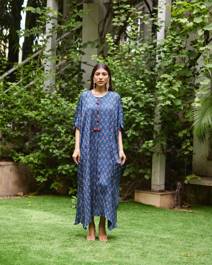 Kaftan - Indigo/Red - Mayura Kumar