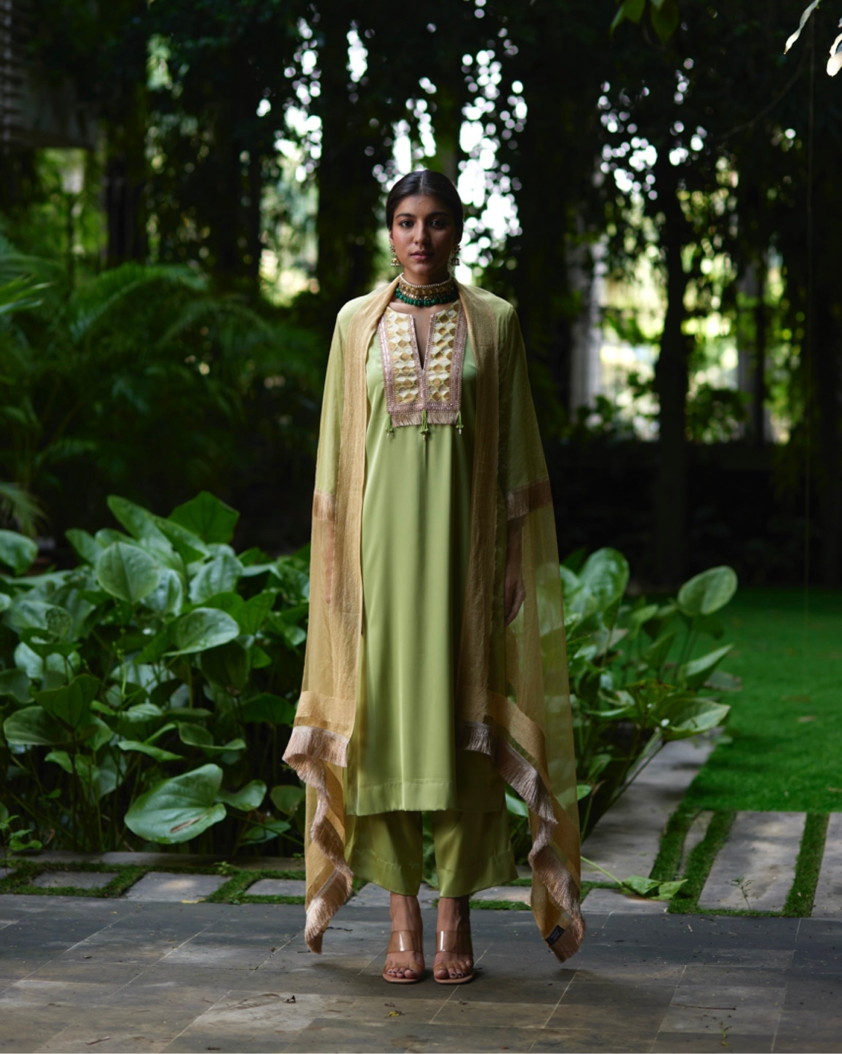 Kurta Set - Green/Beige - Mayura Kumar