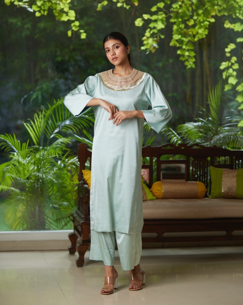 Kurta Set - Mint/Gold - Mayura Kumar
