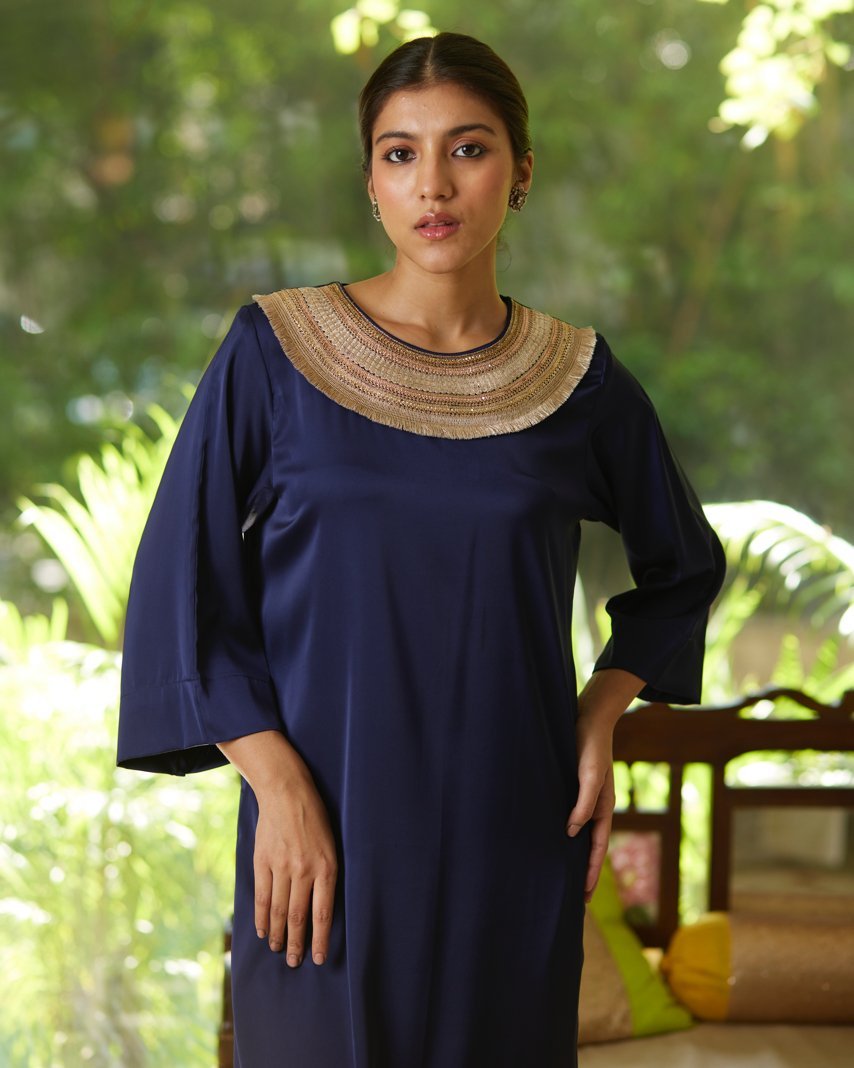 Kurta Set - Navy Blue/White - Mayura Kumar