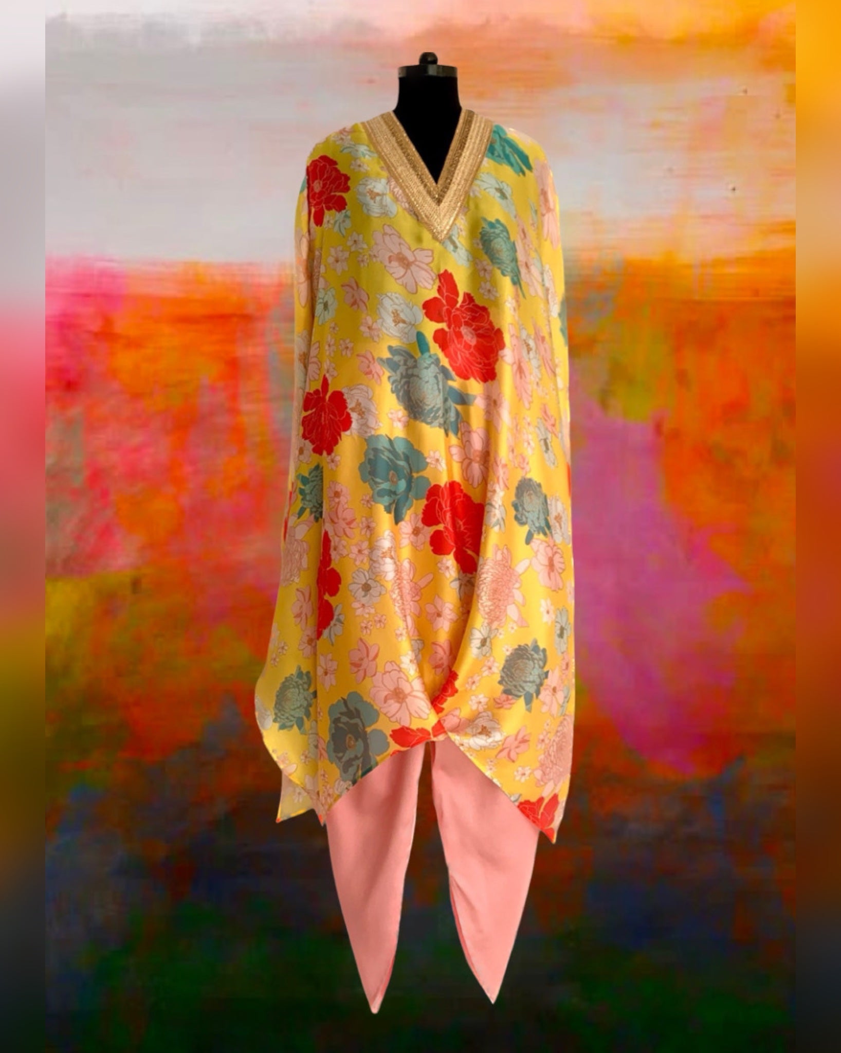 Kurta Set - Yellow/Pink - Mayura Kumar