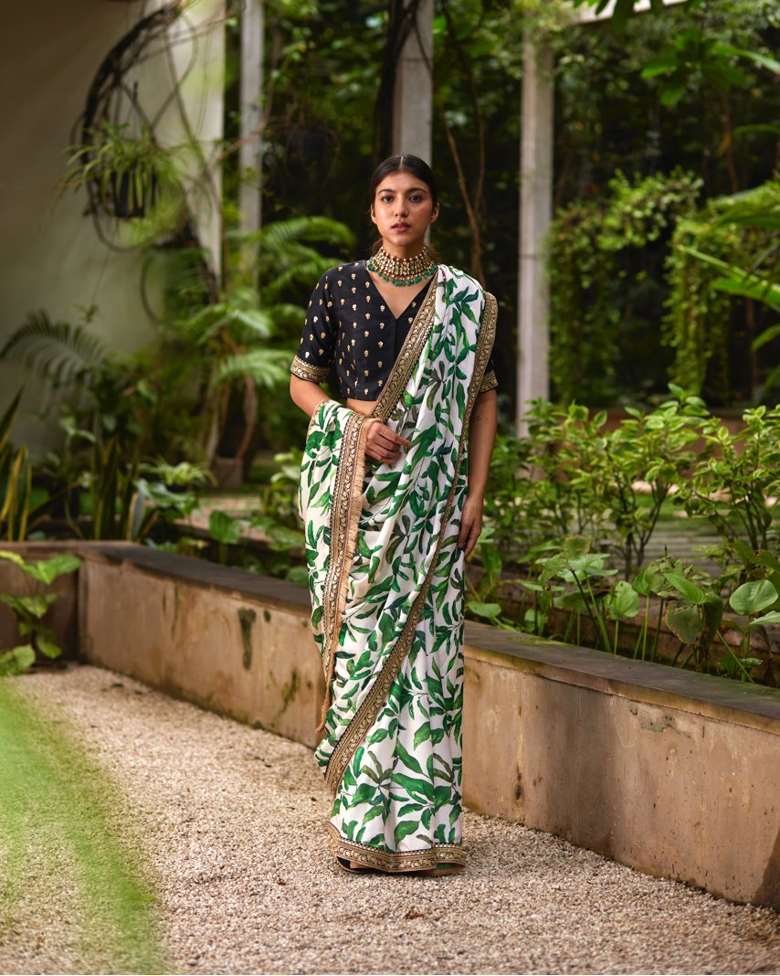 Saree Floral - Green/Black - Mayura Kumar