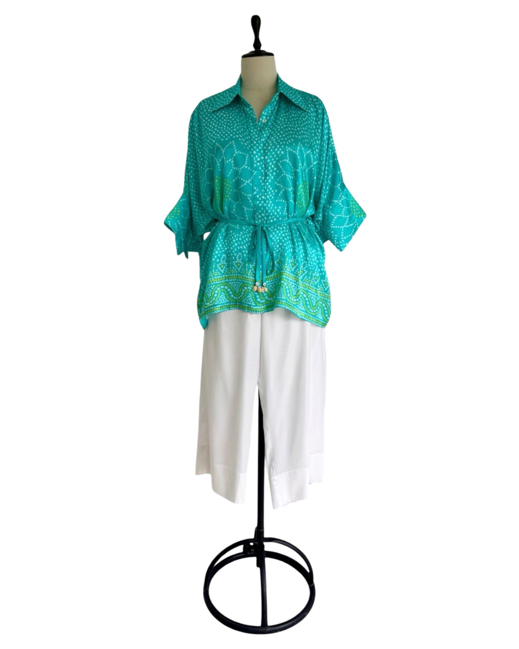Shirt Kimono Bandhej - Aquamarine